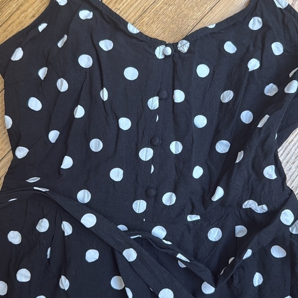 J.Crew Black White Polka Dot Wide Leg Strappy Jumpsuit Size 6 - Picture 3 of 9